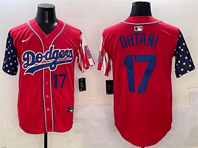 Men's Red Los Angeles Dodgers #17 Shohei Ohtani Limited Stitched Baseball Jersey